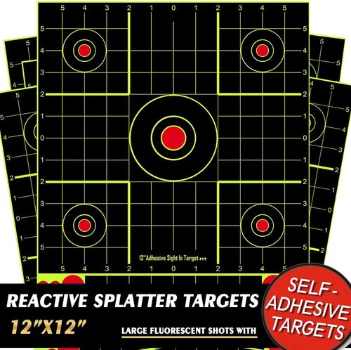 ATFLBOX 12x12 Inch Splatter Paper Targets - Adhesive Shooting Targets for Air Gun, Rifle & Pistol