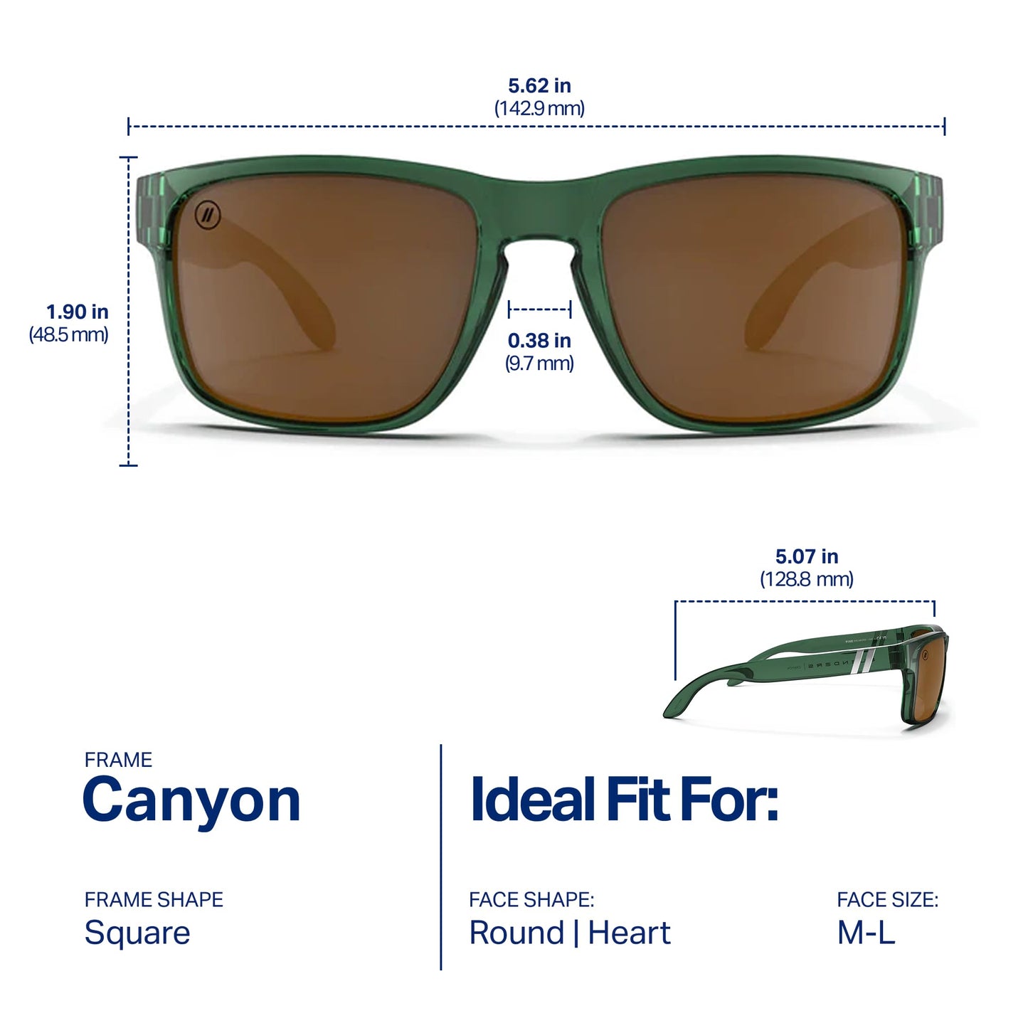 Blenders Eyewear Canyon – Polarized Sunglasses – Active Style, Durable Frame – 100% UV Protection – For Men – Pine