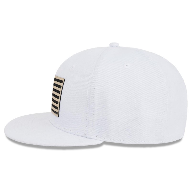 American Flag Snapback Hats - Flat Bill Brim Hat for Men Women - Breathable & Adjustable Fit for Casual Wear-White