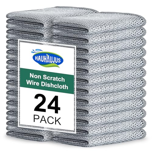 Wire Dishcloths - 24 Pack Reusable Cleaning Rags (7.87 x 7.87)