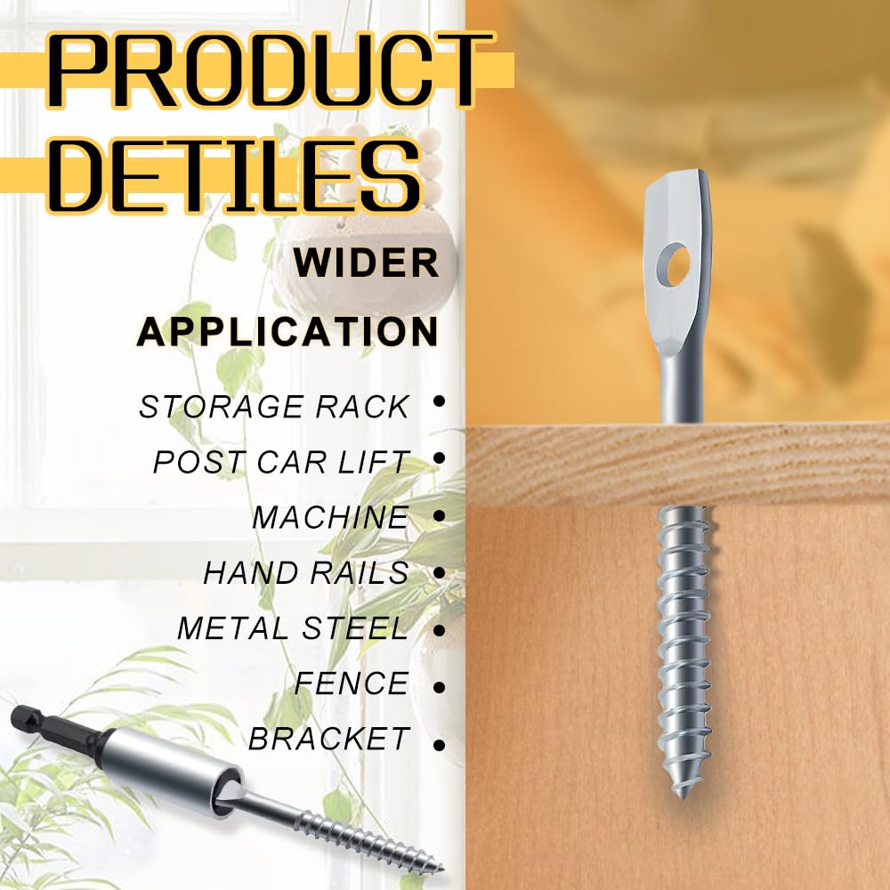 36Pack Eye Lag Screws 2" Eye Lag Wood Screw with 1Pcs Eye Lag Driver Galvanized Carbon Steel Heavy Duty Cement Concrete Wall Anchors Eye Bolts Lag Screw