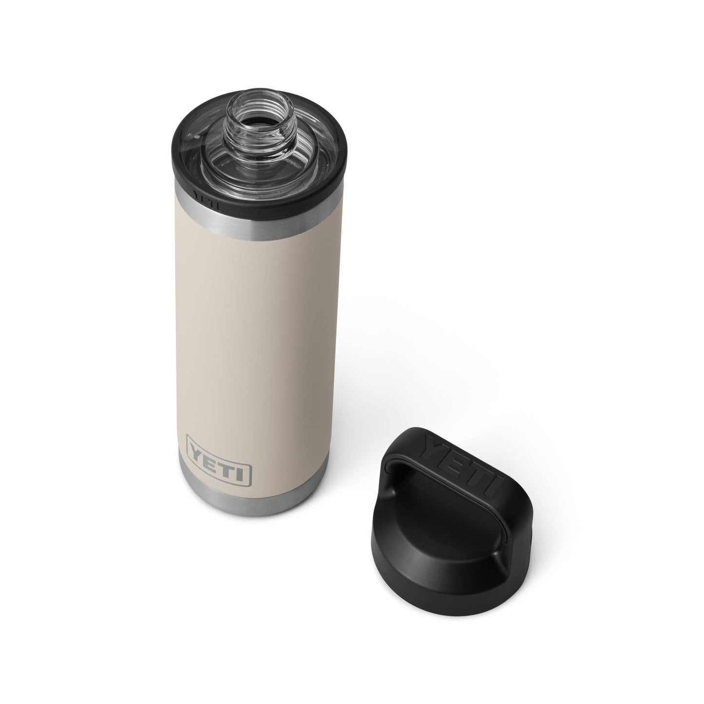 YETI Rambler 18 oz Bottle, Leakproof, Vacuum Insulated, Stainless Steel with Chug Cap, Cape Taupe