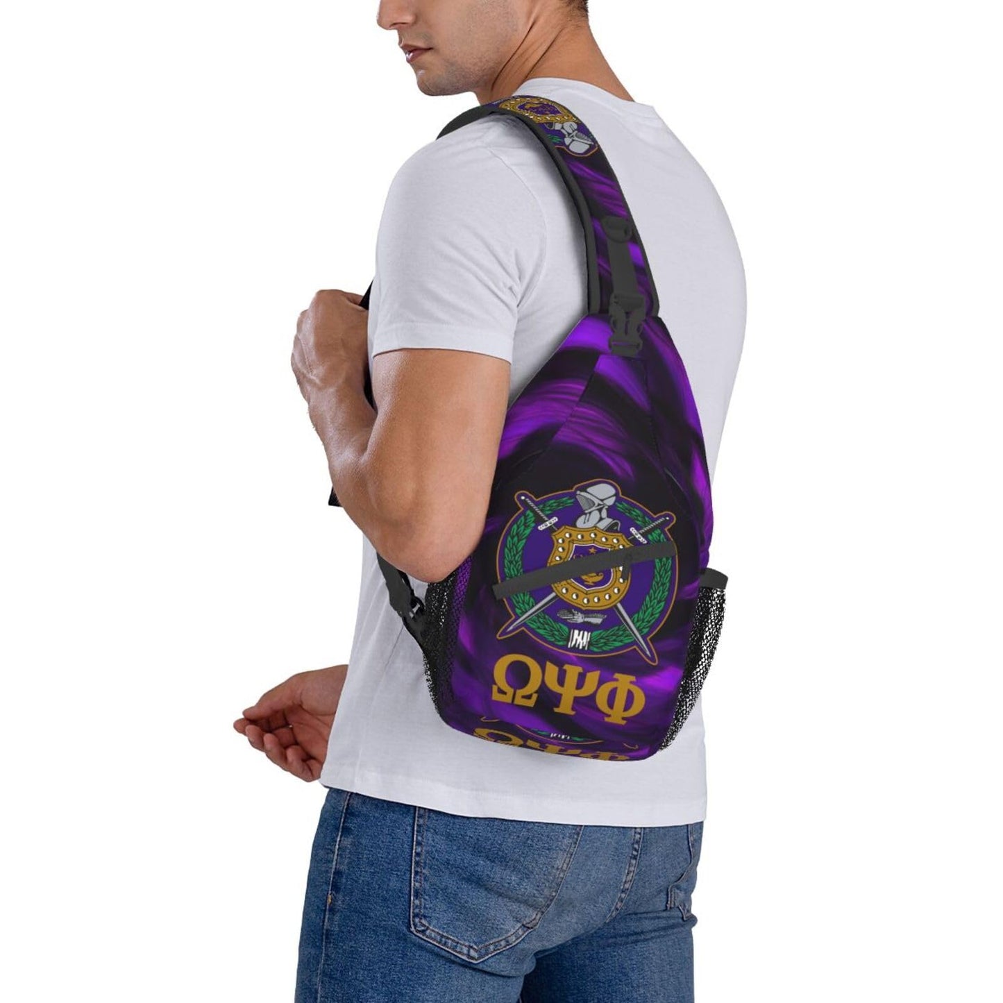 Bixinboy Psi Phi Sling Bag Crossbody Travel Hiking Chest Backpack Shoulder Daypack For Men