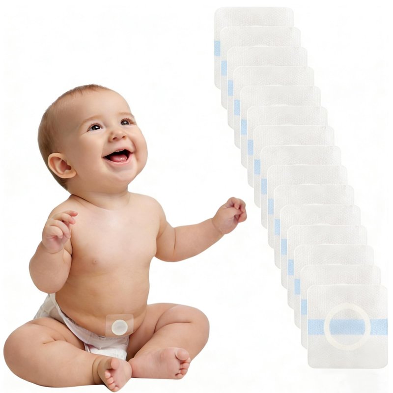 15Pcs Baby Belly Navel Patches Belly Button Patch Umbilica Hernia Belt Baby, Hernia Patch for Infants, Correction Button Wrap Shaper 8×8cm with Water-Resistant Cotton Pads