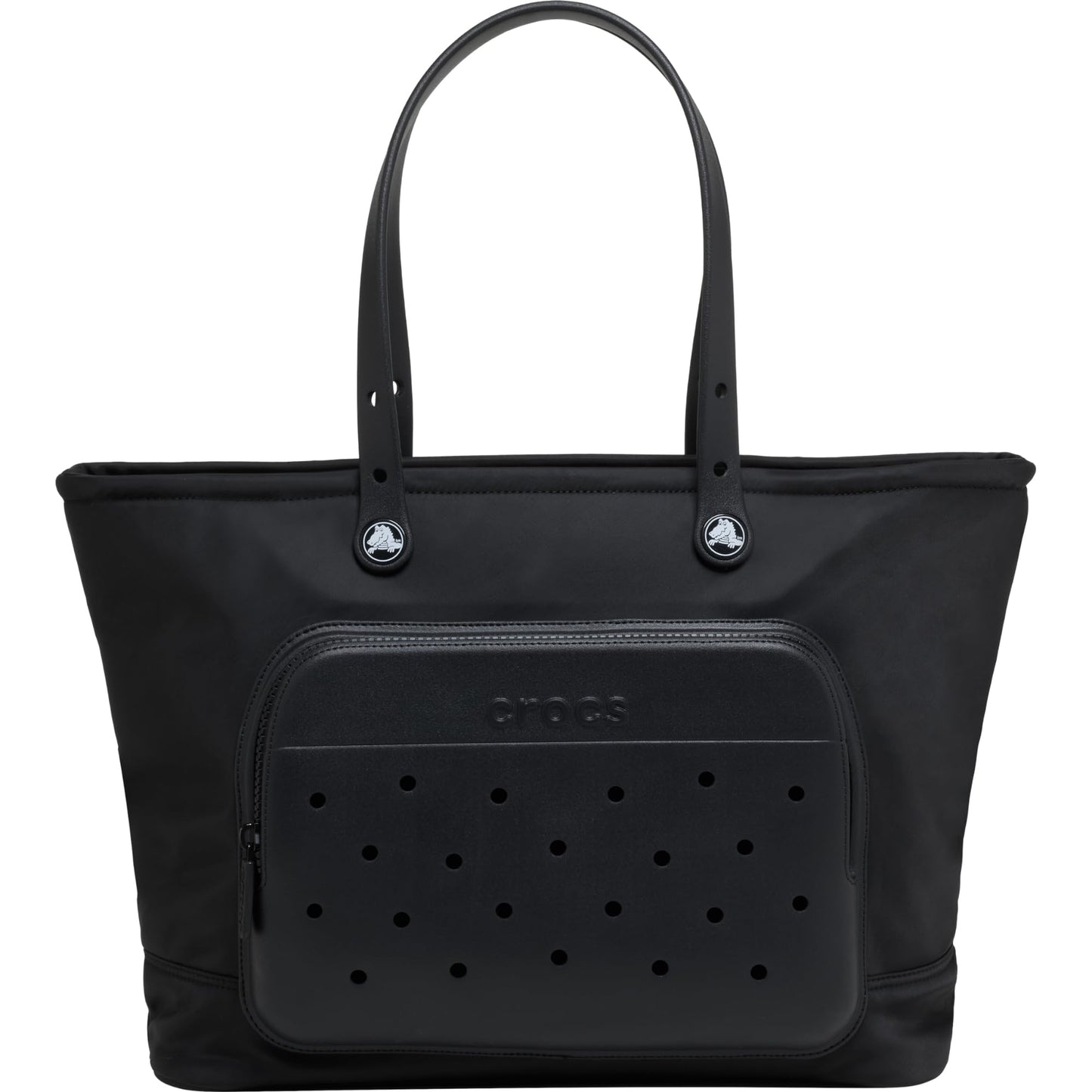 Crocs Nylon Tote Bag, Personalize with Jibbitz Charms, Black, Large
