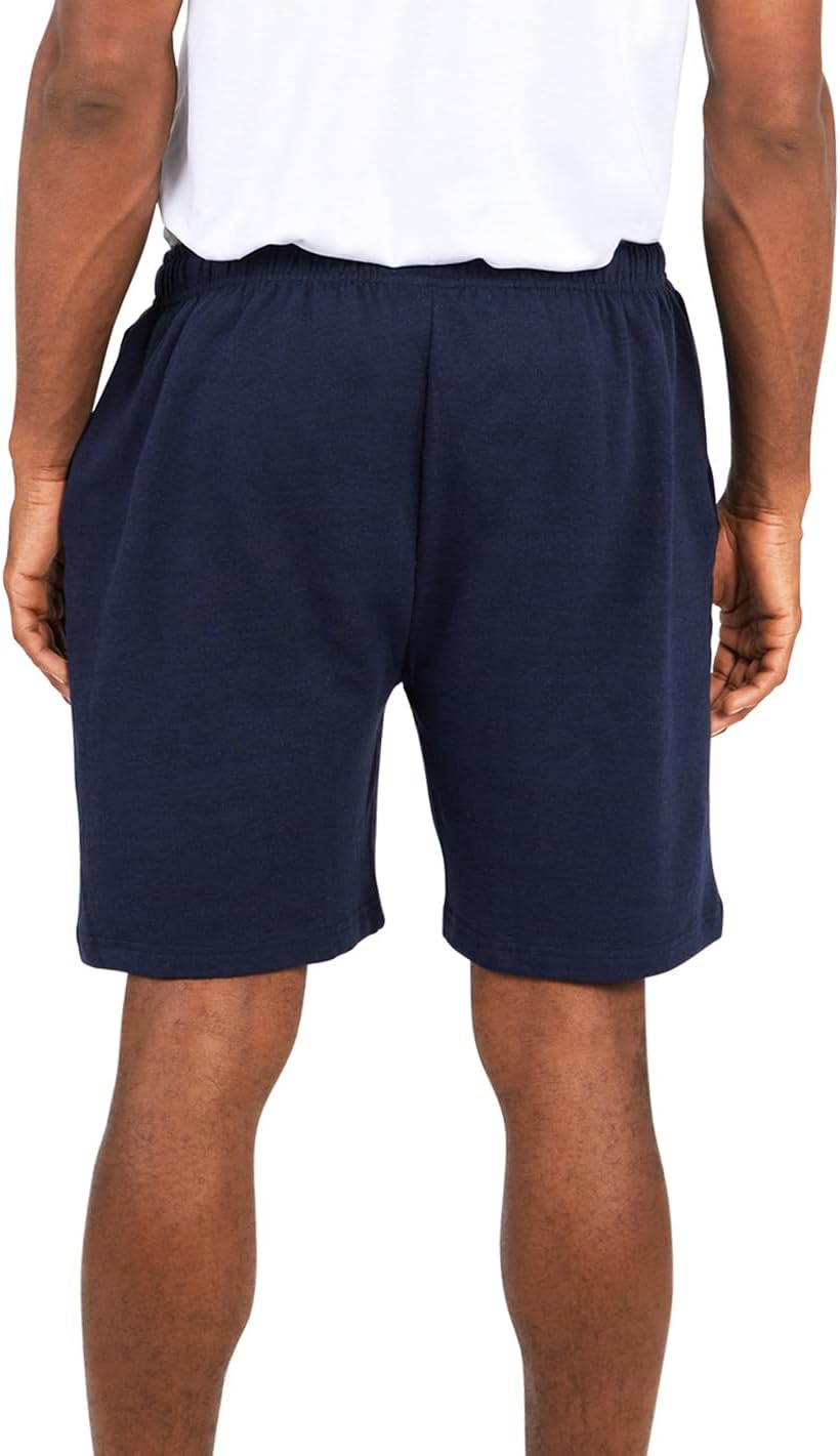 Andrew Scott Men's Cotton Knit Gym Shorts - Midweight Fleece Jogger Sweat Shorts with Drawstring & Pockets | Multi-Pack Options Available