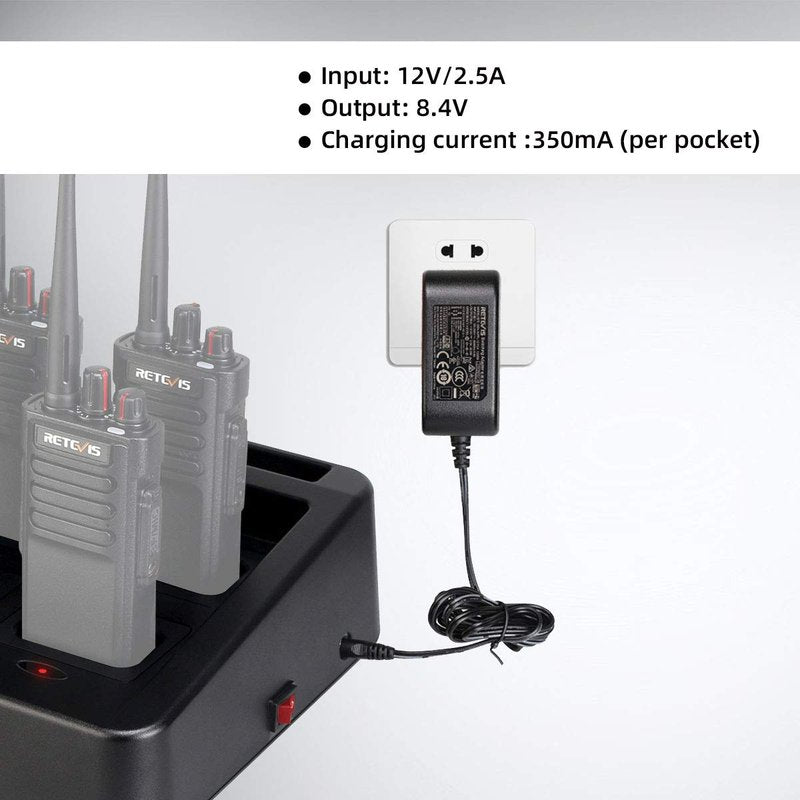 Retevis RT29 Ailunce HD1 Walkie Talkie Six-Way Charger, Practical Multi Charger Compatible with Retevis RT29 RB23 Ailunce HD1 Two Way Radio (1 Pack)
