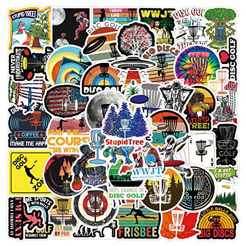 50 Pcs Disc Golf Stickers - Waterproof Vinyl Decals for Bottles, Laptops, and More