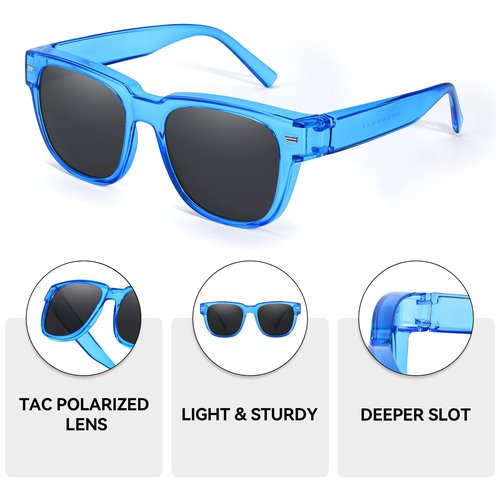 IGnaef Polarized Fit Over Sunglasses to Wear Over Glasses Lightweight TR90 Frame IF1010
