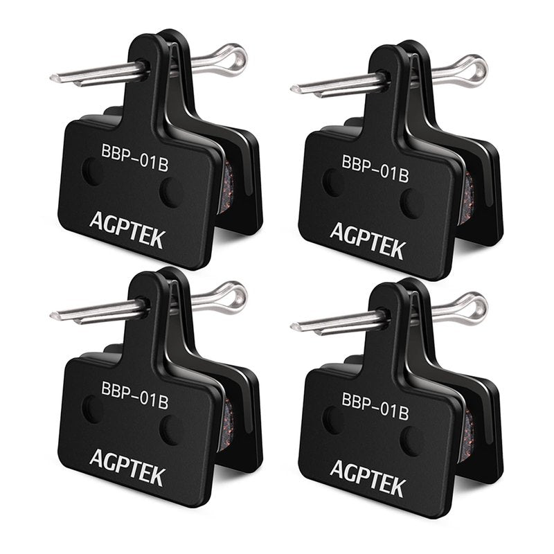 AGPTEK Bike Brake Pads, High-Performance Brake Pads, Disc Brake Pads & Spring for Mountain Bike Disc Brakes,Bike Pads Compatible with TRP Tektro Shimano Deore Br,(Semi-Metallic, Black)