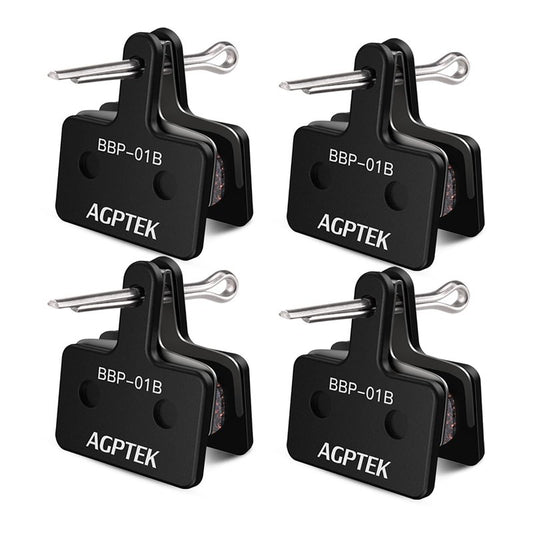 AGPTEK Bike Brake Pads, High-Performance Brake Pads, Disc Brake Pads & Spring for Mountain Bike Disc Brakes,Bike Pads Compatible with TRP Tektro Shimano Deore Br,(Semi-Metallic, Black)