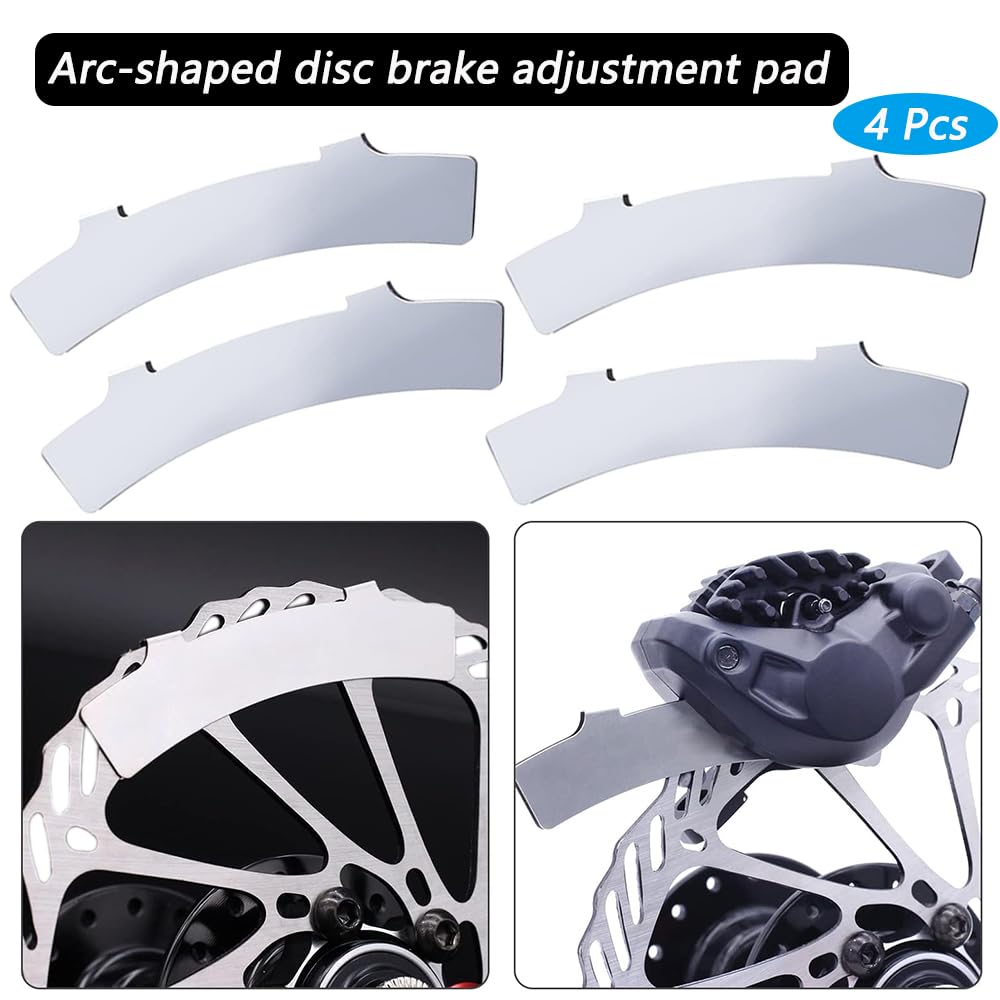 LHMYTREE Rotor Truing Fork Bike Disc Alignment Tool Bicycle Brake Wrench,3 Slot Bicycle Brake Wrench,and 8 PCS Bicycle Disc Brake Pads Adjusting Tool (Arc and Ellipse Shape),Used for Mountain Bikes.