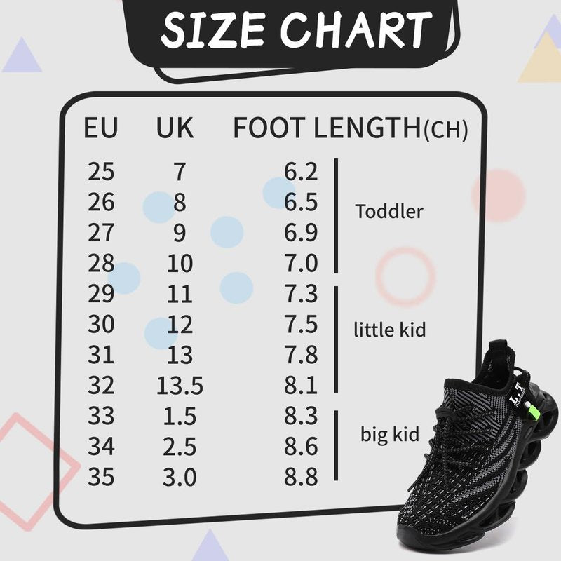 GLYGML Kids Shoes for Boys Girls Running Tennis Sneakers Athletic Walking Gym Sports Lightweight Breathable for Toddler/Little Kid/Big Kid All Black Size 3