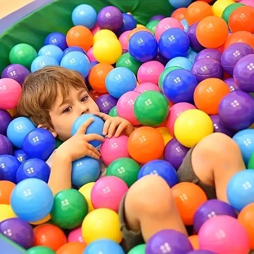 Ball Pit Balls by [Brand Name] - Crush Proof Plastic, 100 Pcs, 5.6 cm, Perfect for Toddlers with Mesh Bag