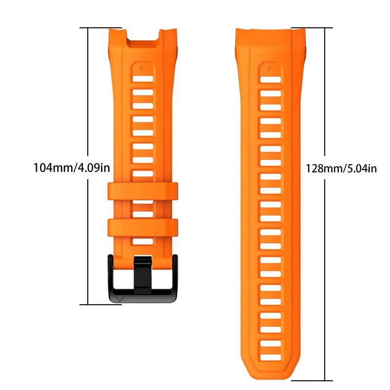 WUWOCJ Soft Silicone Strap Replacement Band 22mm Compatible for Garmin Instinct 3 45mm (Orange)