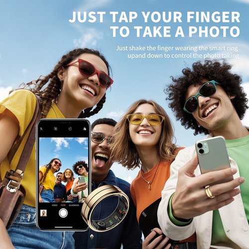 UouNeaCo New Smart Ring for Women and Men, Fitness Tracker with Heart Rate Monitor, Sleep Tracker,100+ Sport Modes, Step Counter, IP68 Waterproof, No Subscription Fee for iOS/Android (Black, 9)