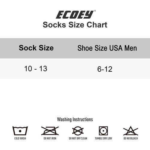 ECOEY Men's Merino Wool Athletic Socks, Outdoor Breathable Quarter Crew for Hiking, Running – 55% Merino Wool, Midweight, US Size 10-13