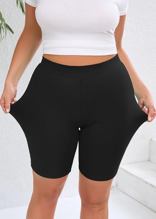 AusLook Plus Size Biker Shorts for Women - High Waist Tummy Control | Athletic Workout & Yoga Gym Shorts