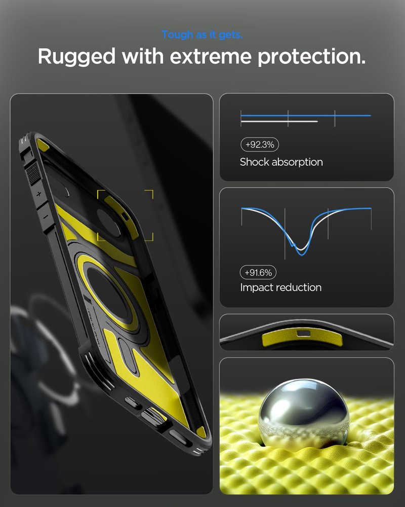 Spigen for iPhone Air Case, Tough Armor T MagFit [Camera Control Button] [Compatible with Magsafe] - Black
