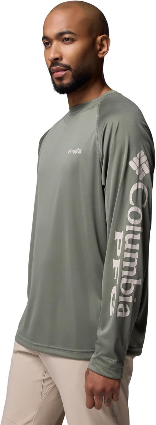 Columbia Men's PFG Terminal Tackle Long Sleeve Fishing Shirt - Quick-Dry, Lightweight, Blue