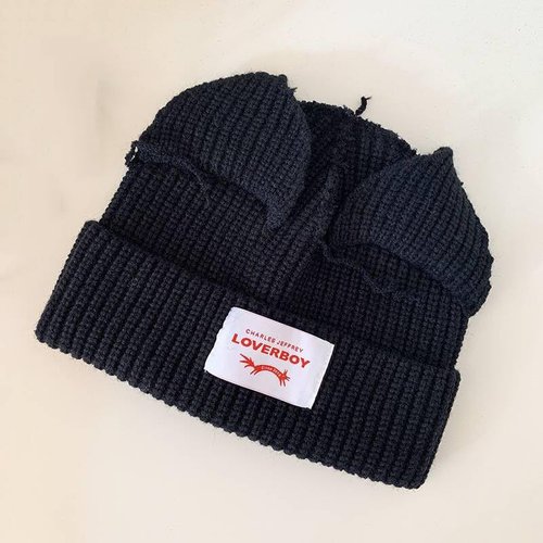 Knitted Beanie Hat for Women Men Cute Bunny Long Ear Hat Slouchy Cat Ear Hat Crochet Fluffy Winter Warm Rabbit Y2k Skull Cap