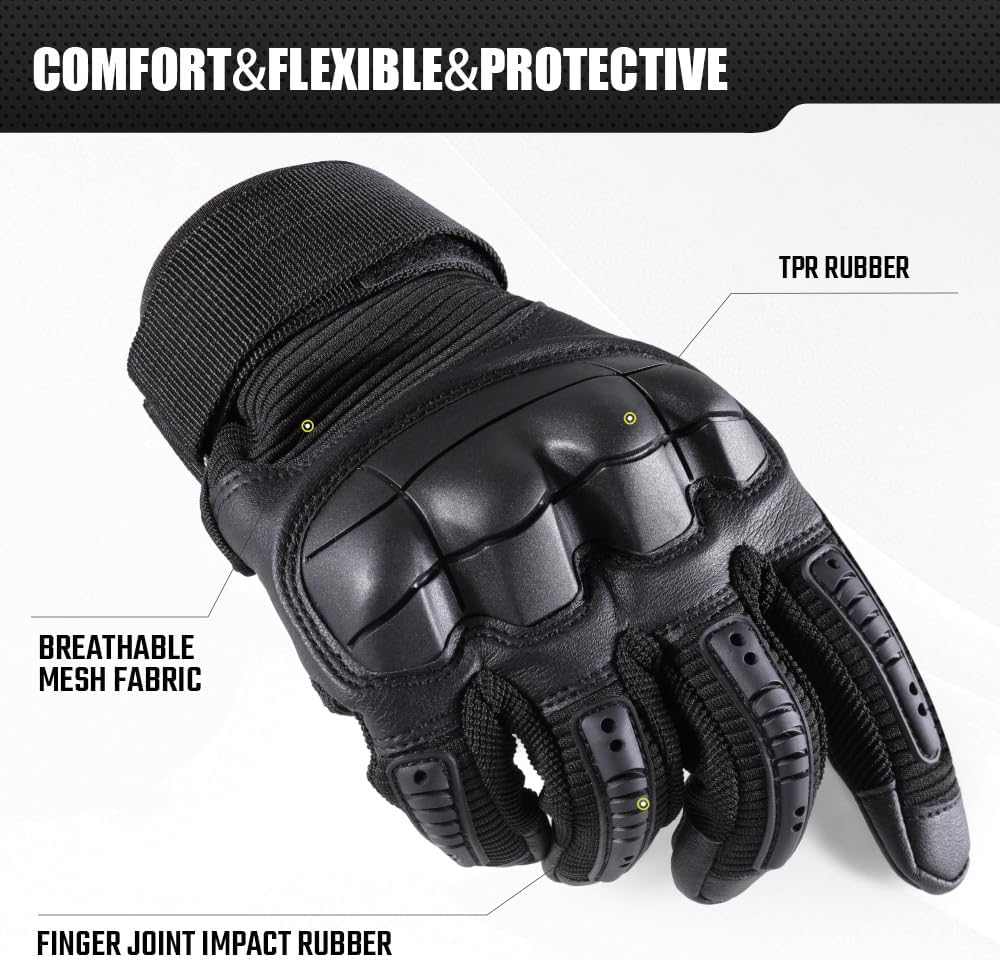 WTACTFUL Tactical Gloves for Men - Touch Screen Compatibility for Airsoft & Motorcycle Use