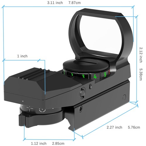 LFHEYI Red Dot Sight 20mm Rail 4 Different Reticles, Red and Green Dot Gun Scope