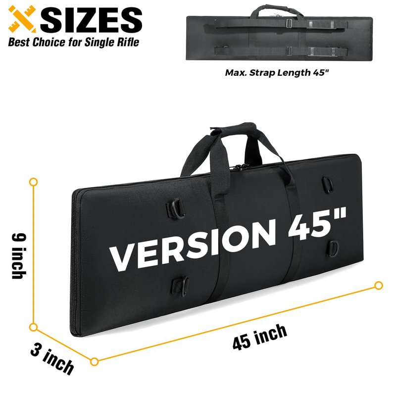 DBTAC Urban Minimalist Basic Low Profile Single Long Rifle Bag Pistol Gun Case for Airsoft Range Shooting Outdoor Hunting | 45", Black