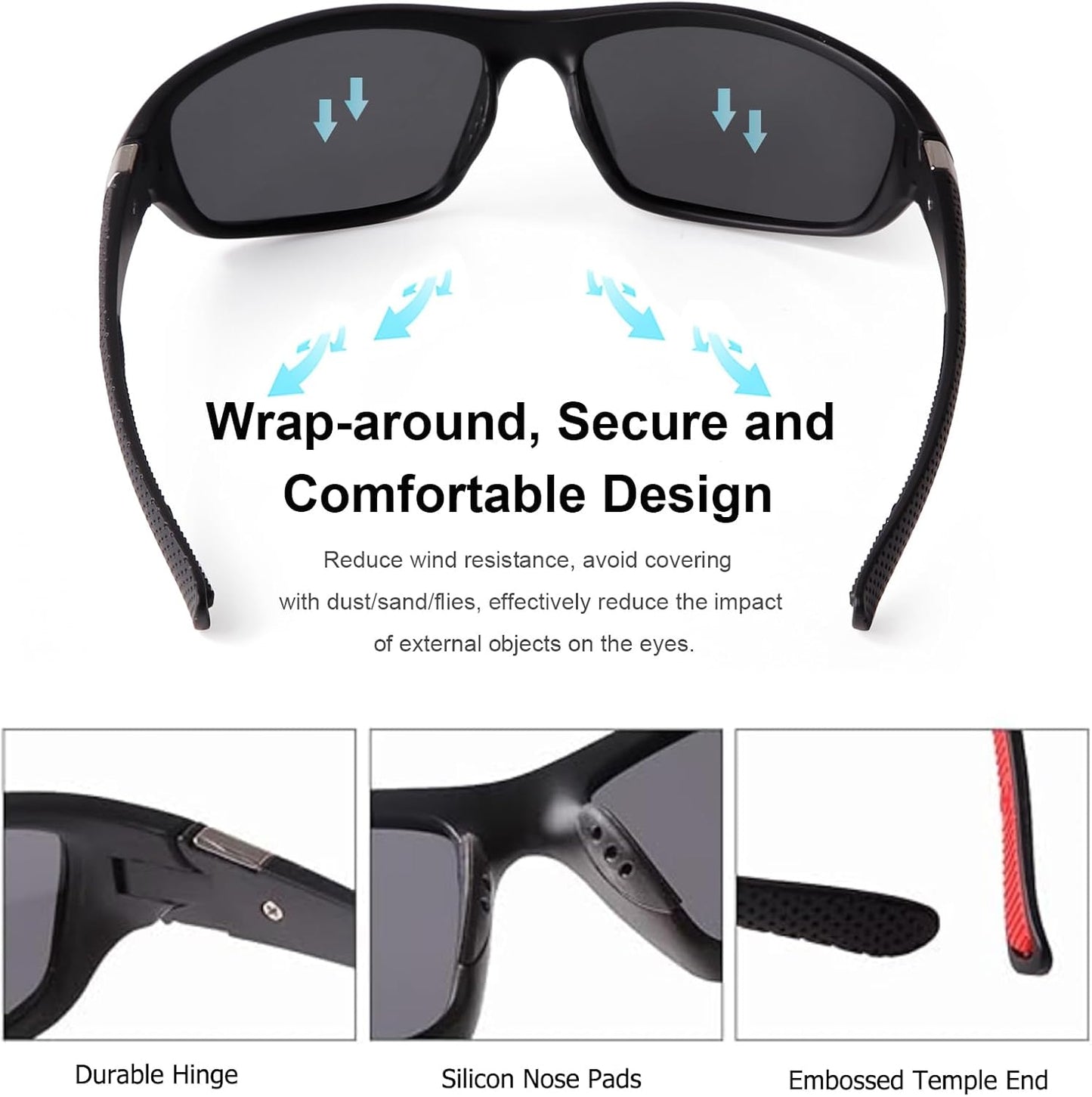 Skiennix Sports Polarized Sunglasses - 100% UV Protection for Cycling, Driving, and Fishing
