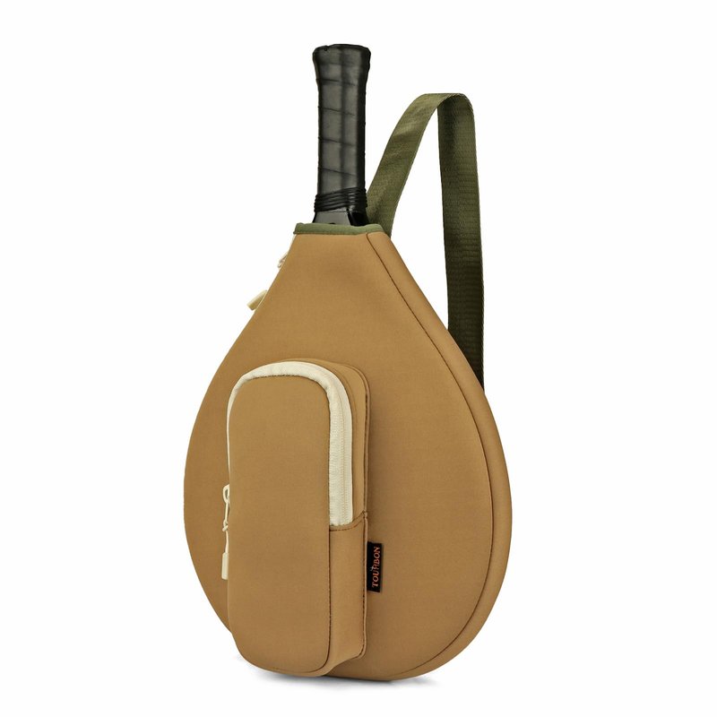 TOURBON Neoprene Padded Pickleball Paddle Sling Bag with Ball Holder Pouch, Sports Padel Racquet Pouch for Men and Women