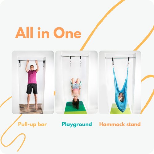DreamGYM Doorway Swing Support Bar - Pull-Up Bar - Indoor Swing or Yoga Swing