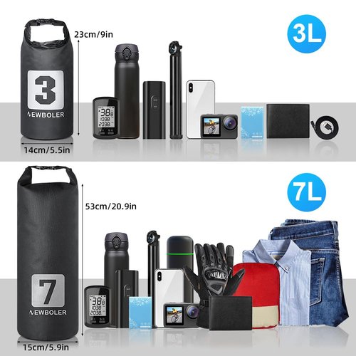Lixada 3L/7L Bike Fork Bag Waterproof Dry Bag Roll Top Design Lightweight Bicycle Fork Bag Portable Cycling Pack Bike Pannier for Mountain Bikes Road Bikes Scooter