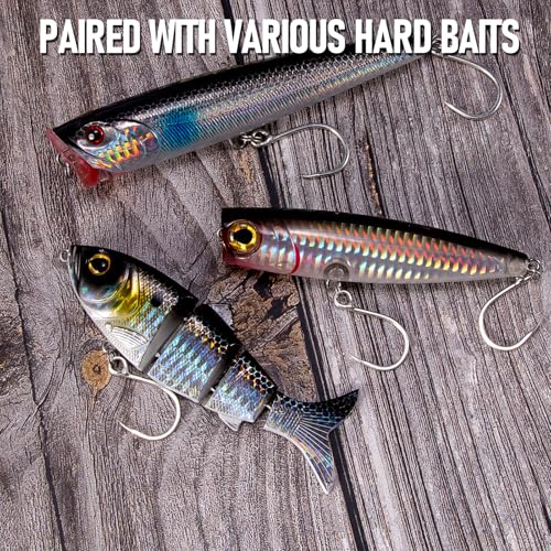 Alwonder 4/0 Heavy Duty Inline Fishing Hooks 10-Pack - High Carbon Steel, Welded Eye, Saltwater & Freshwater Tackle