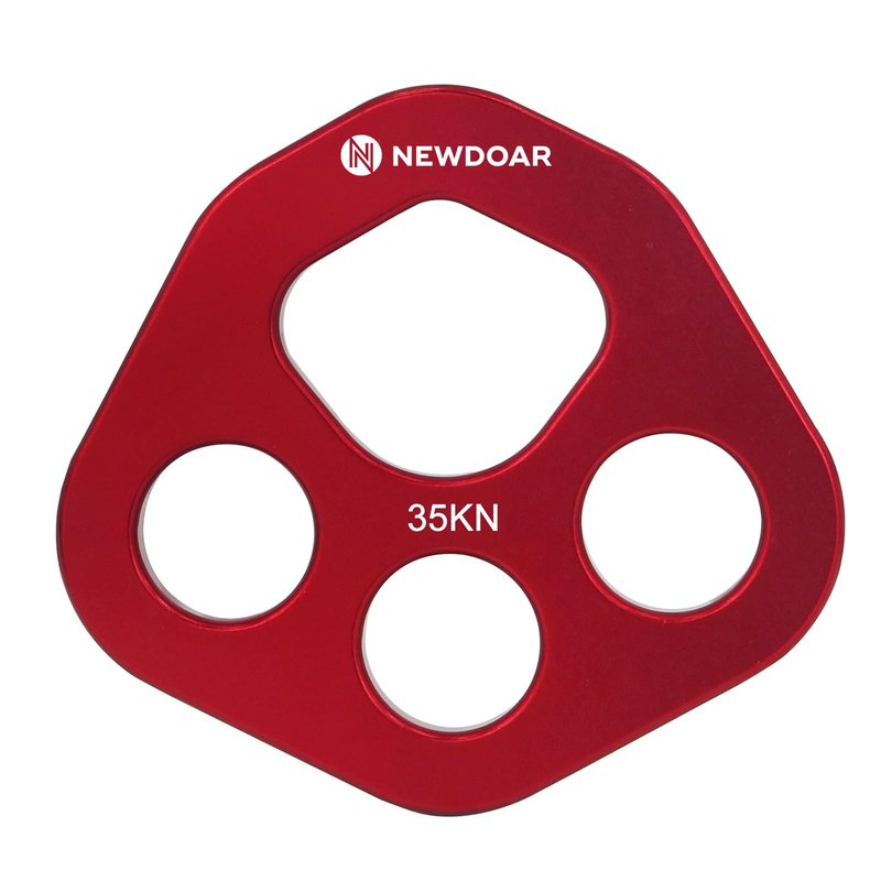 NewDoar Descender Plate 20KN Paw Rigging Plate 4 Holes Rock Climbing Gear(4 holes/20KN Red)