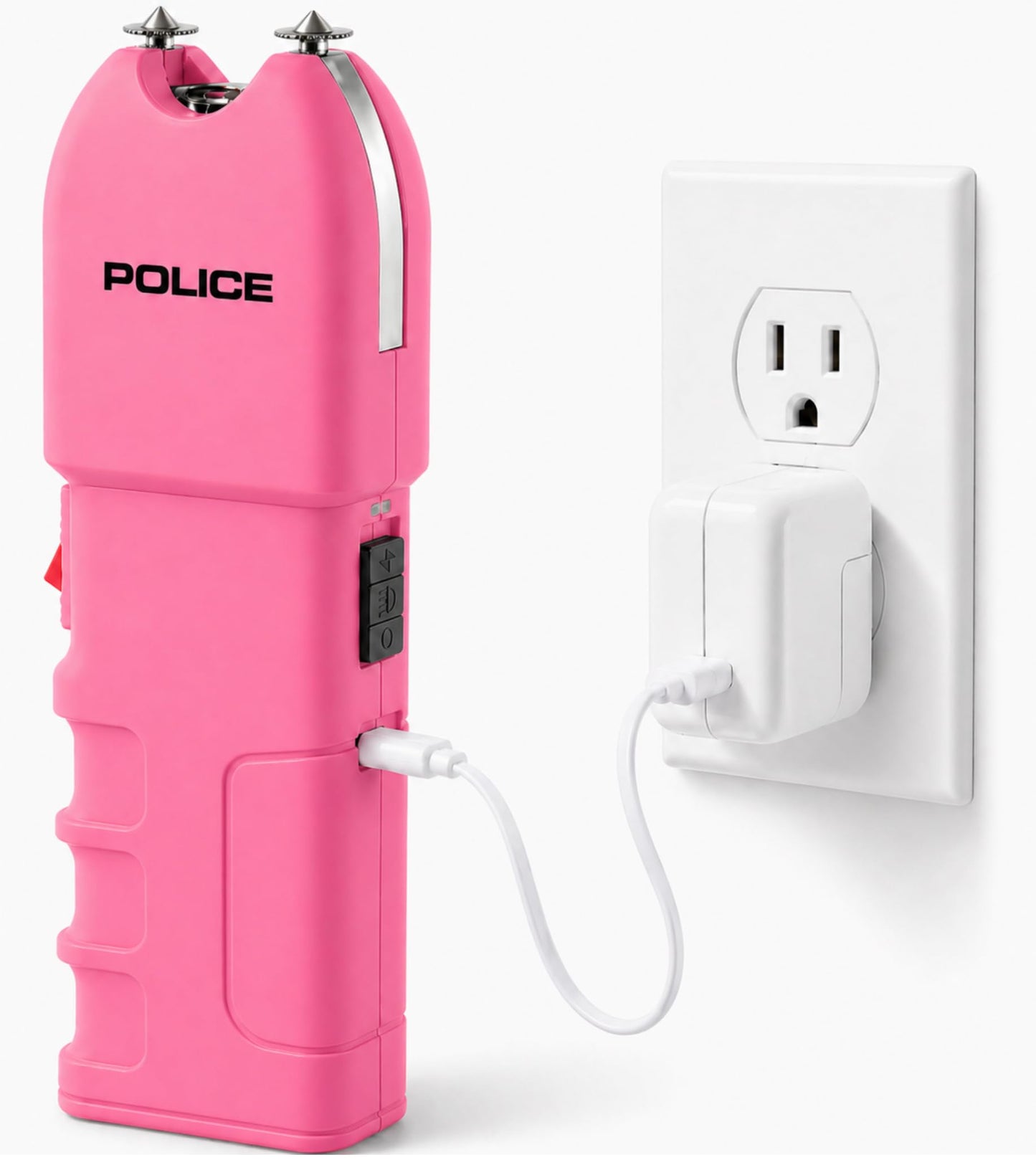 POLICE Stun Gun for Self Defense 928 - High Voltage Rechargeable with LED Flashlight, Compact & Heavy Duty, Personal Security for Women - Pink