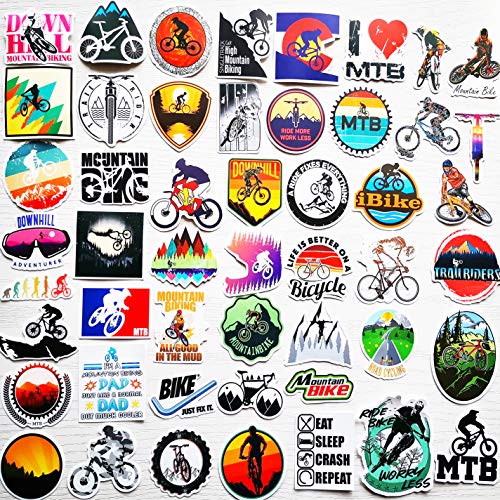 50Pcs Funny Bicycle Stickers - Waterproof MTB Decals - Sun