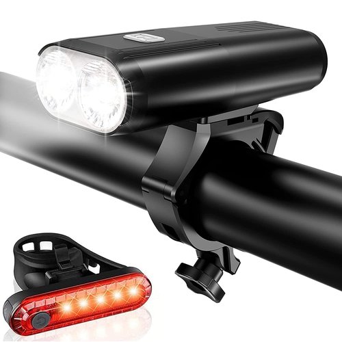 Akale Bike Lights for Night Riding, Bicycle Lights Front and Back, 4 Light Modes, IPX4 Waterproof, Bike Headlight and Taillight for Men Women Road Cycling