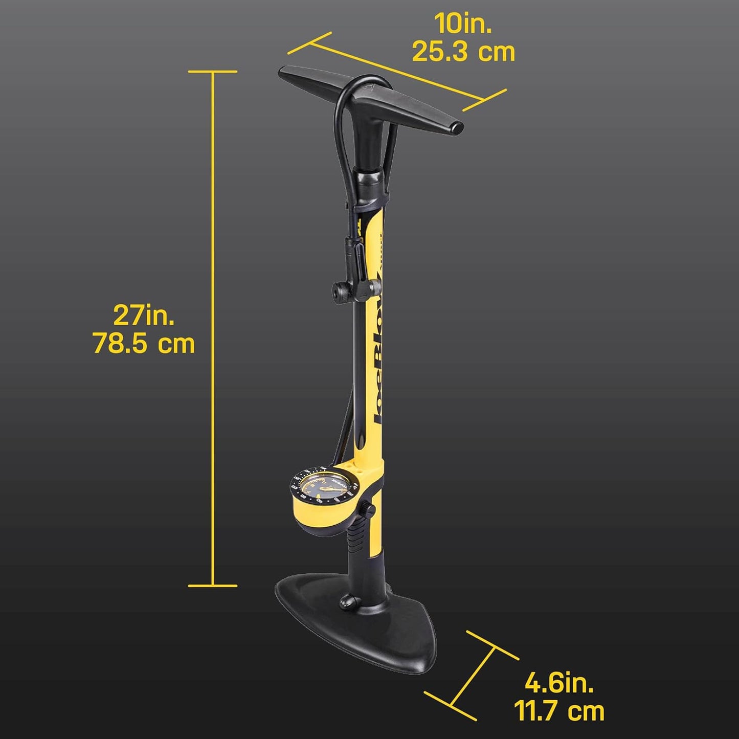 Topeak JoeBlow Sport III High-Pressure Bike Floor Pump - 160 PSI, Durable Steel, Ergonomic Handle, Fits All Valves