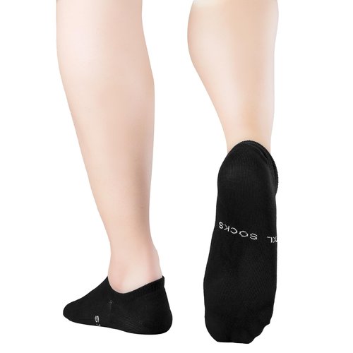 Crocs Low Cut Socks for Men and Women 3 Pairs Seamless Toe Flat Knit Comfort Casual Sock (S/M, Black)