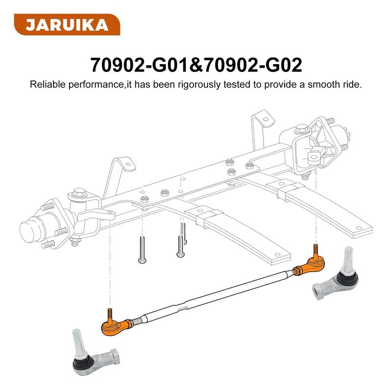 Jaruika Golf Cart Ball Joint Kit Tie Rod Ends 70902-G01 70902-G02 Fits for EZGO TXT 2001-UP 36v Electric or Gas Golf Cart Driver and Passenger Side