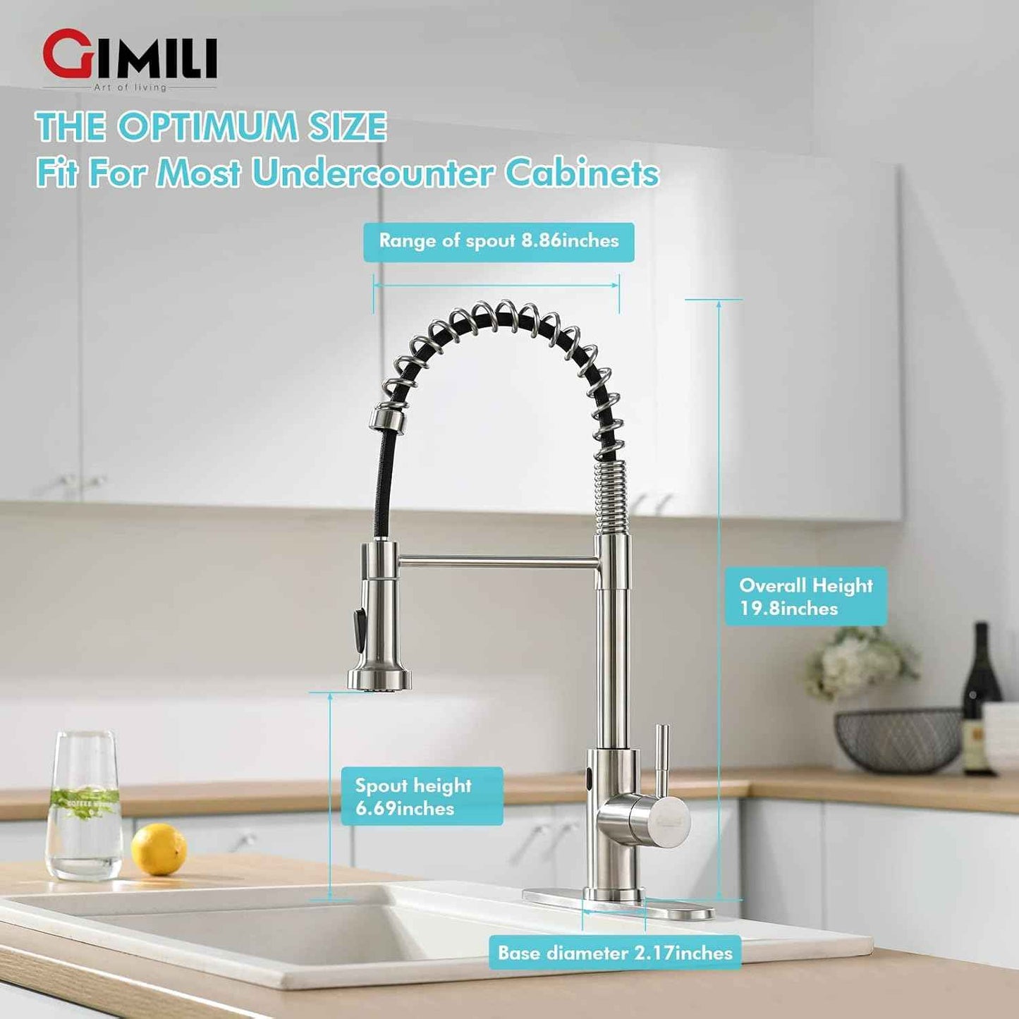 Matte Black Kitchen Faucet with Soap Dispenser - Commercial Single Handle Pull Down Sprayer