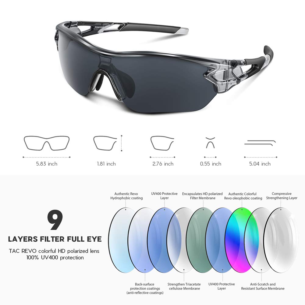 BEACOOL Polarized Sports Sunglasses for Men Women Youth Baseball Cycling Running Driving Fishing Golf Motorcycle TAC Glasses