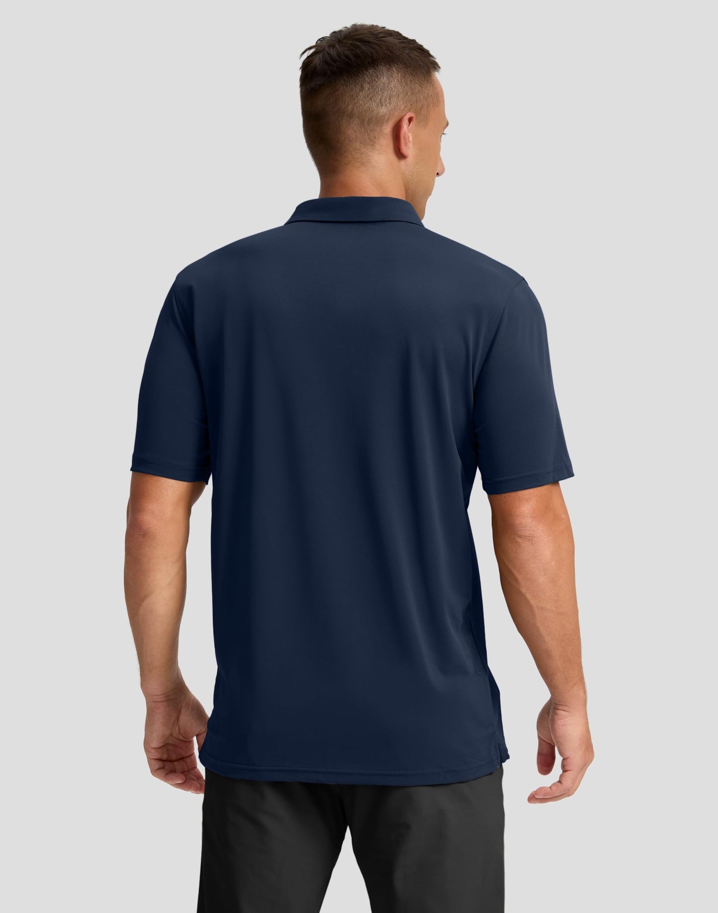 Men's Golf Shirts Dry Fit Moisture Wicking Performance Short Sleeve Collared Polo Shirts for Casual Athletic Business (Navy, 4XL)