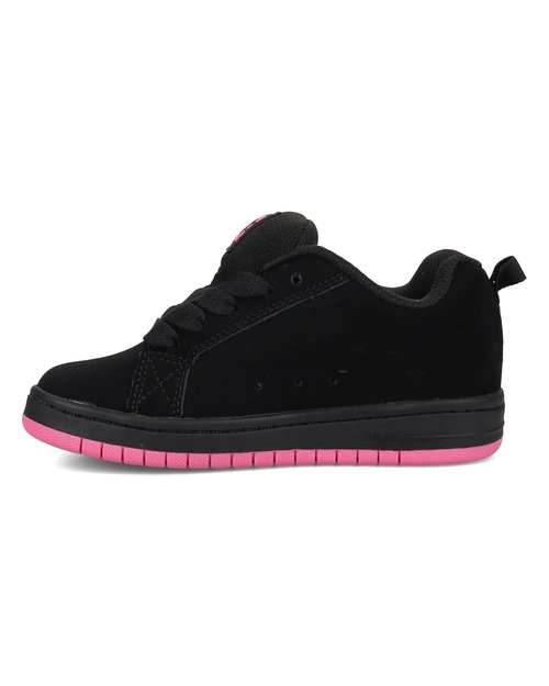 DC Girl's Court Graffik Shoe, Black/Pink, 5 M M US Big Kid