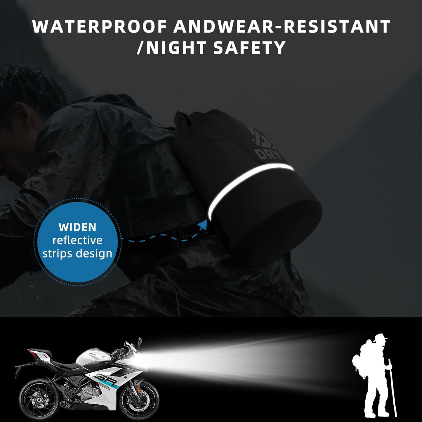Skiennix Waterproof Dry Bag - 5L Lightweight Roll Top Storage Backpack with Reflective Phone Pouch | Ideal for Travel, Swimming, and Kayaking