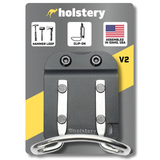 Holstery HammerMaster V2 | Hammer Holder Loop - Clip-On Tool Belt Holster Holds Hammers, Hatchet, or Mallet