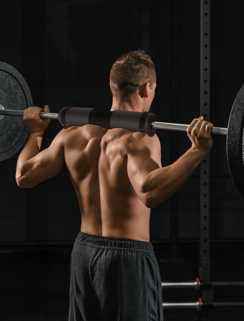 FEIERDUN Squat Pad Barbell Pad for Squats, Pad for Lunges and Hip Thrusts - Foam Sponge Pad Provides Relief to Neck and Shoulders While Training - Fit Standard and Olympic Bars Perfectly Black