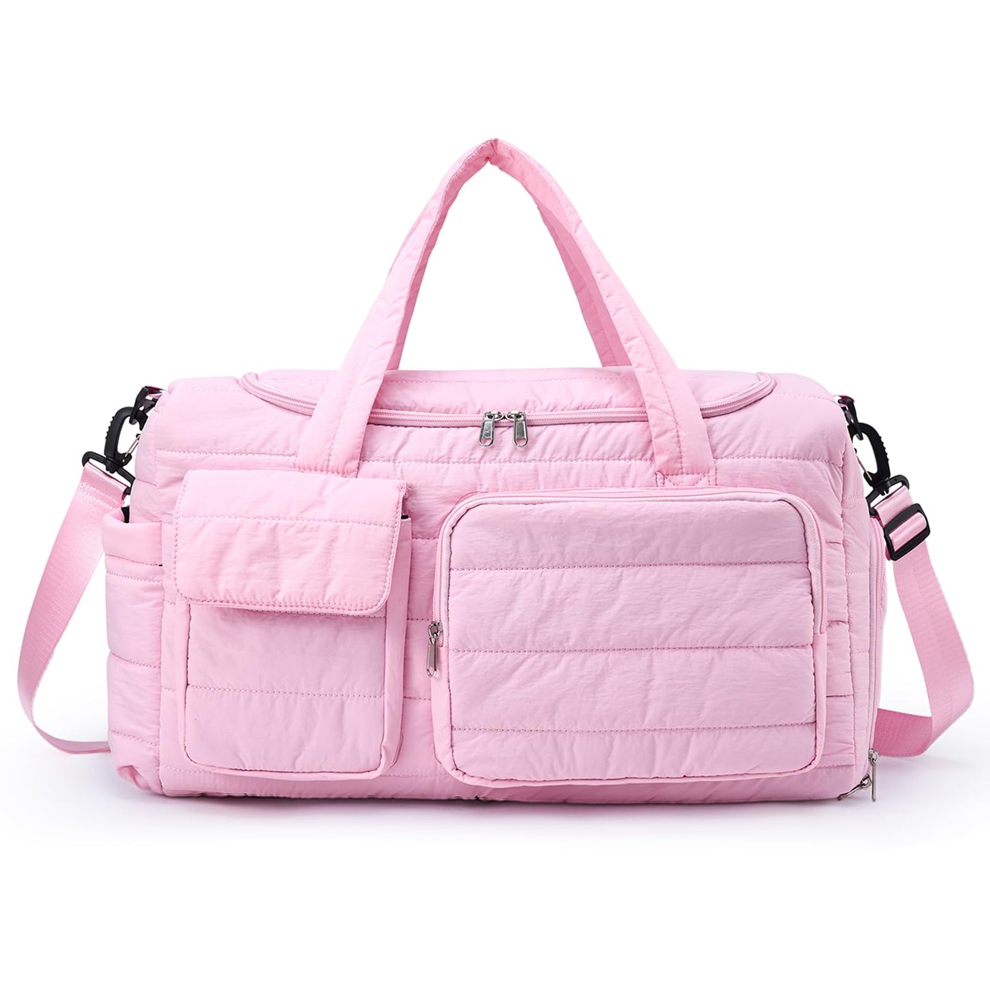 Small Gym Bag for Women, Travel Duffle Bag Carry On Weekender Bag with Shoe Compartment