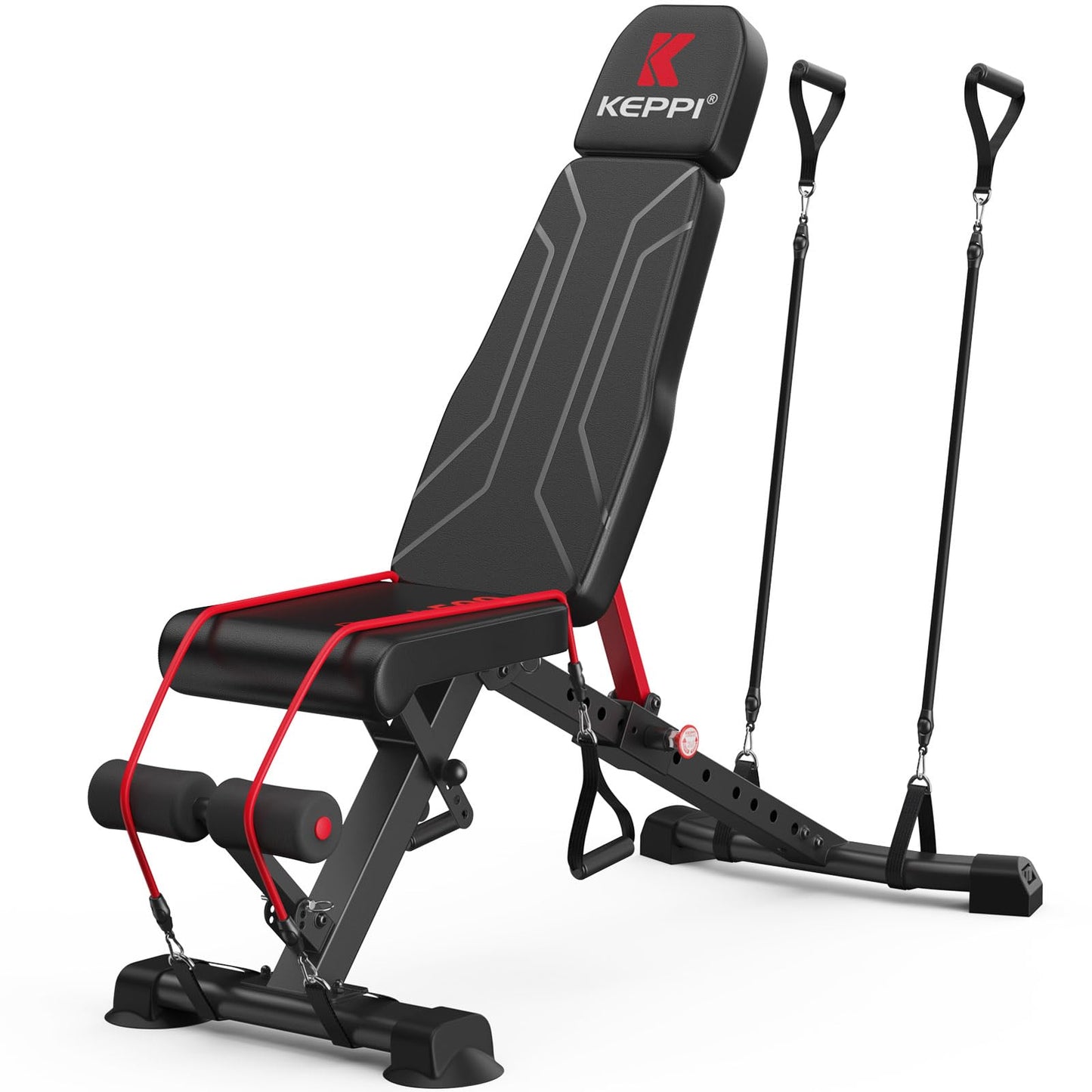 Keppi 900LB Weight Bench, Adjustable Foldable Workout Bench Press for Full Body Strength Training, Incline Decline Bench with Fast Folding - New Version
