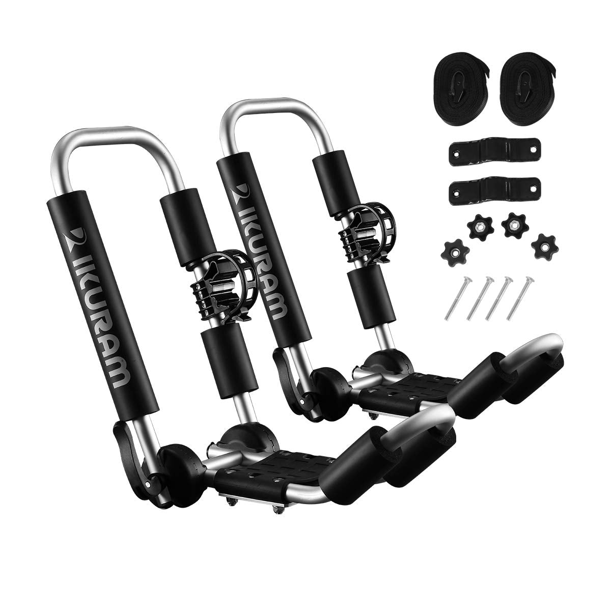 IKURAM R Aluminum Kayak Roof Rack Folding J-Style Universal 3-in-1